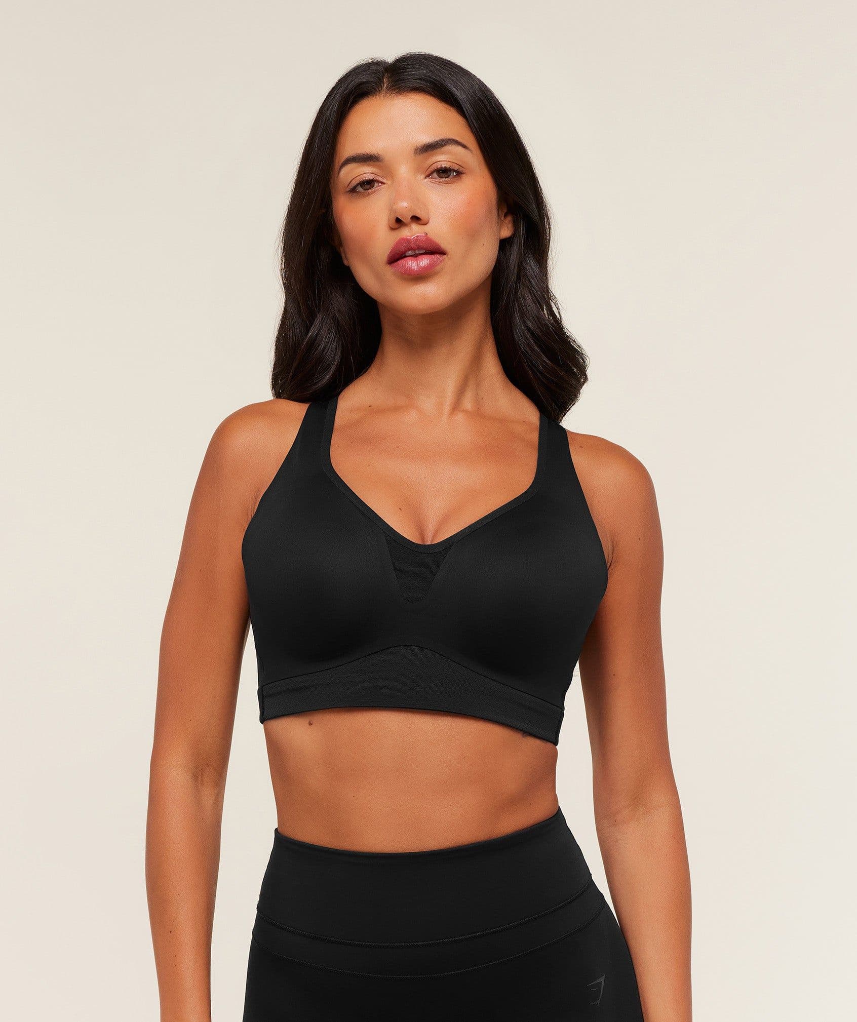 Gymshark High Support V-Neck Sports Bra - Black