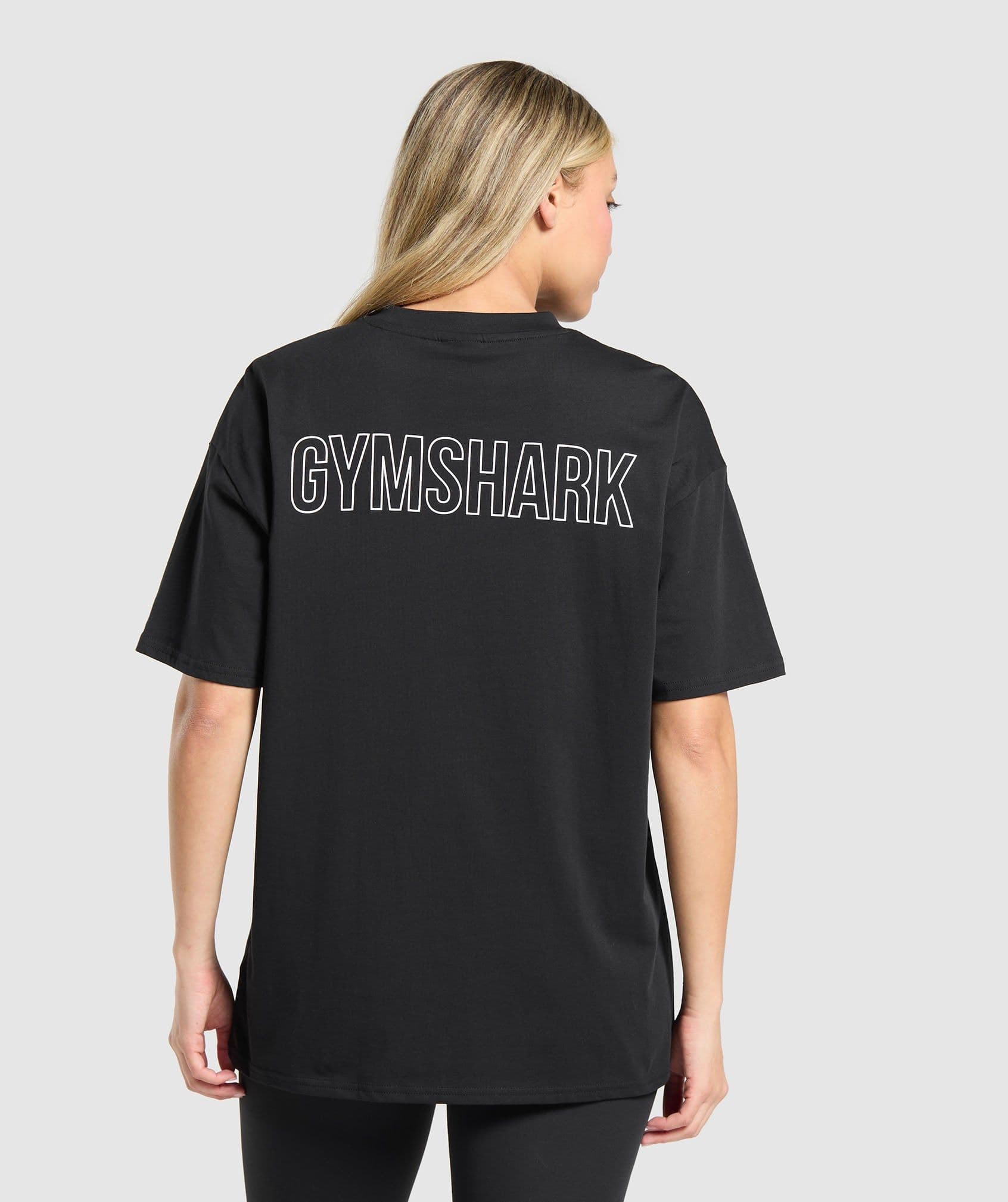 Gymshark Trace Graphic Oversized T-Shirt - Black