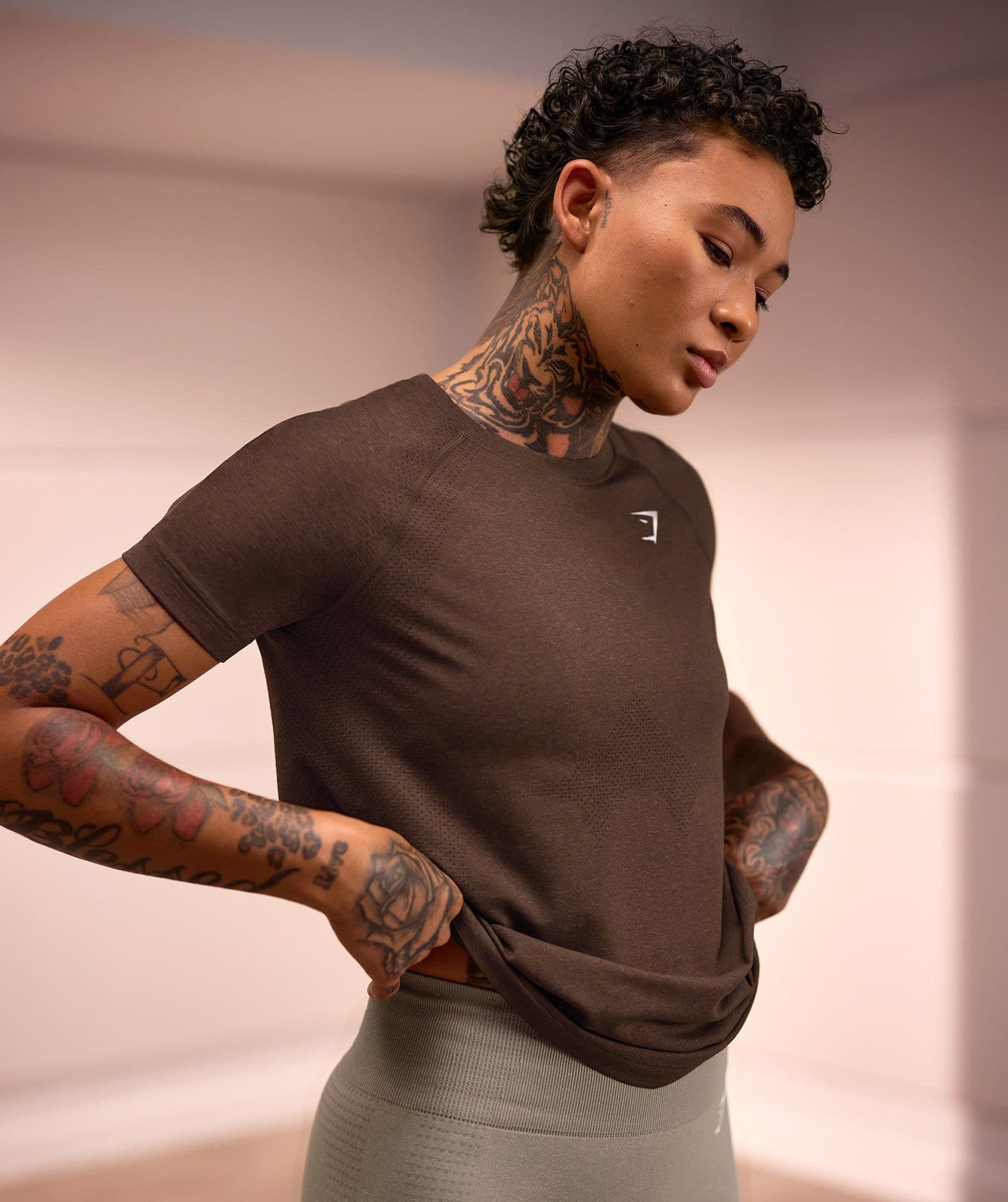 Gymshark Vital Light T-Shirt - Espresso Marl