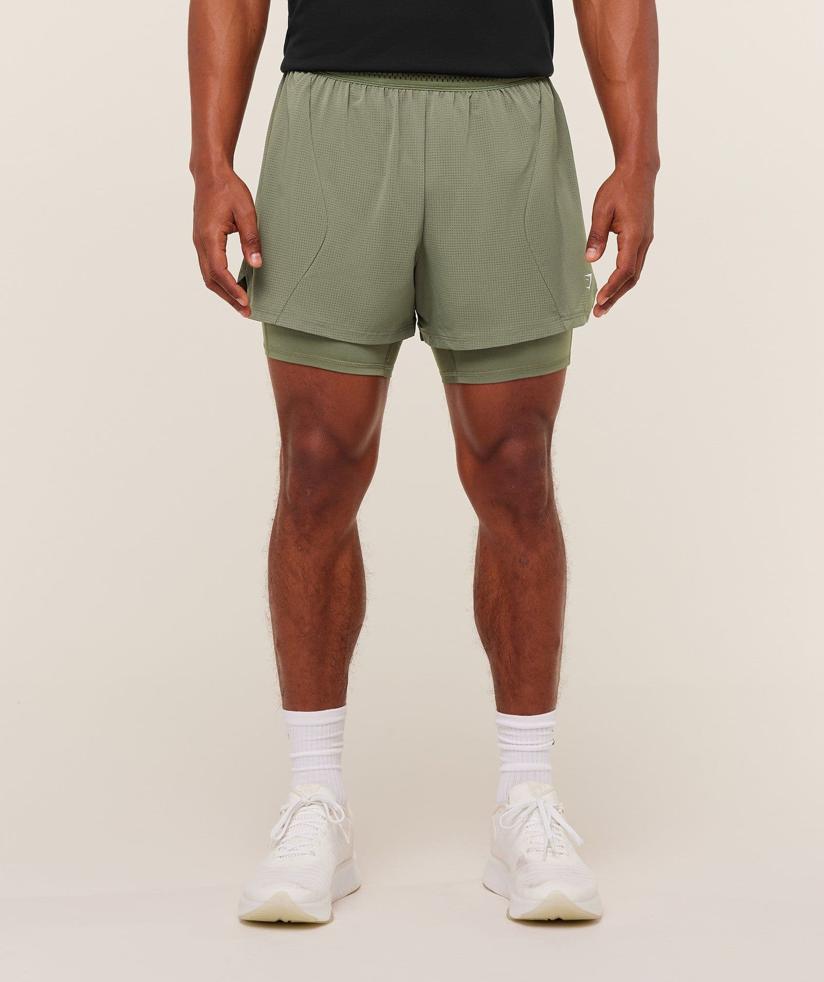 Gymshark Running 4" 2in1 Shorts - Base Green
